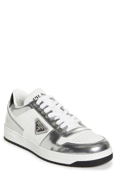 scarpe argento prada|prada downtown sneakers.